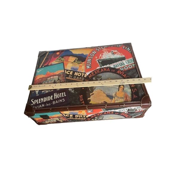 Vintage Caribbean Hotel Mexican Motif Hard Shell Suitcase/ Party Decor/ Theme - Picture 8 of 15